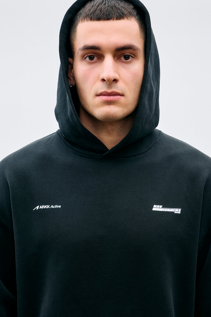 ARKK Apparel HAV Runner Hoodie | Black Crewneck
